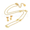 304 Stainless Steel Snake Stud Earring & Necklace Sets for Women SJEW-P003-02G-1