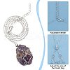 Brass Braided Macrame Pouch Empty Stone Holder for Pendant Necklaces Making NJEW-AB00017-4
