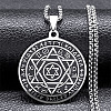304 Stainless Steel Star of David 12 Constellation Pendant Necklaces NJEW-K283-32P-1
