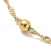 Ion Plating(IP) 304 Stainless Steel Singapore Chain Necklace with Beads for Men Women X-NJEW-P263-01G-3