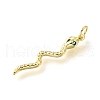 Snake Brass Micro Pave Cubic Zirconia Pendants KK-V007-007G-03-2