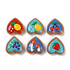 Handmade Heart Lampwork Beads Strands LAMP-P069-04A-07-2