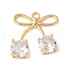 Brass Micro Pave Cubic Zirconia Pendants KK-A253-18G-1