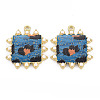 Rack Plating Printed Alloy Pendants ENAM-Q445-006B-NR-1