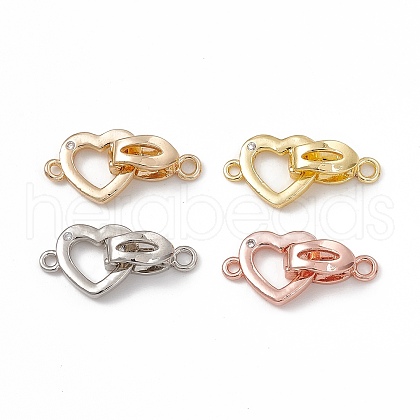 Rack Plating Brass Pave Clear Cubic Zirconia Fold Over Clasps KK-G455-09-1