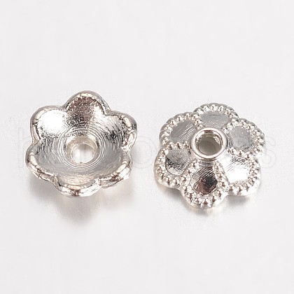 Alloy Bead Caps Enamel Settings X-PALLOY-D348-07P-1