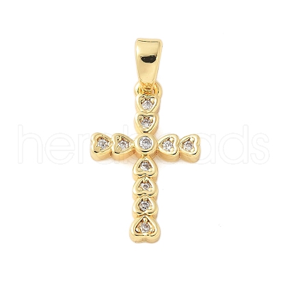 Brass Micro Pave Cubic Zirconia Pendants KK-U056-50G-1