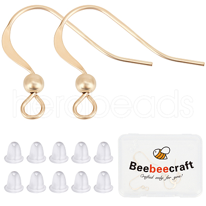 Beebeecraft 6Pcs Brass Earring Hooks KK-BBC0013-81-1