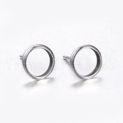 304 Stainless Steel Stud Earring Settings A-STAS-K131-A-01P-1