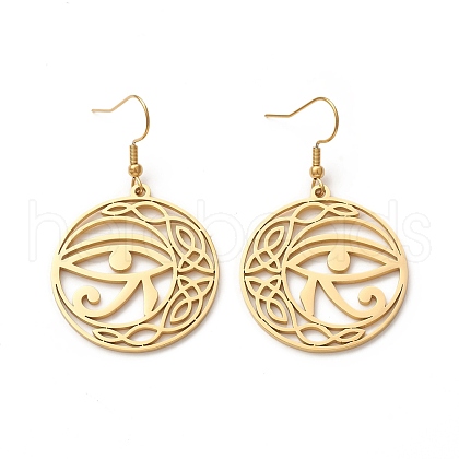 Eye of Horus & Ra/Re Asymmetrical Earrings EJEW-P222-03G-1