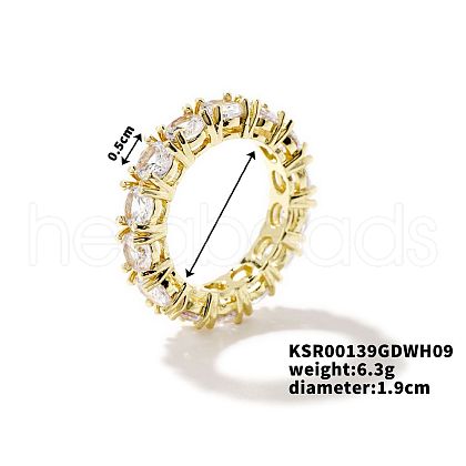 Fashionable European and American Style Brass Rhinestone Ring for Unisex YJ2734-7-1