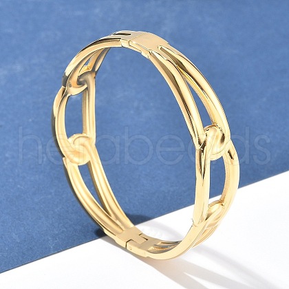 304 Stainless Steel Bangles AJEW-P127-05G-1