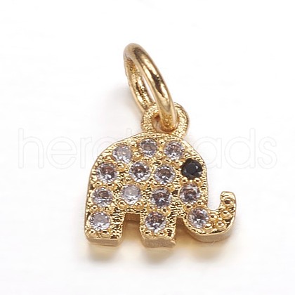 Brass Micro Pave Cubic Zirconia Pendants ZIRC-K070-42G-1