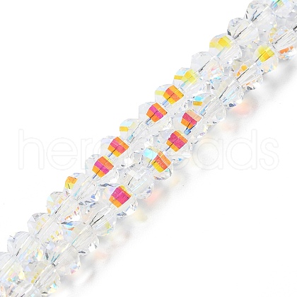 Transparent Electroplate Glass Beads Strands GLAA-Q099-H01-09-1