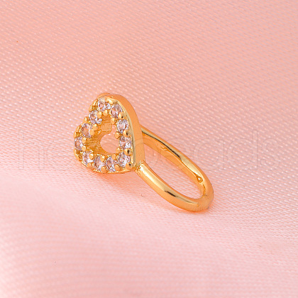 Brass Micro Pave Clear Cubic Zirconia Clip on Nose Rings WG43D72-06-1