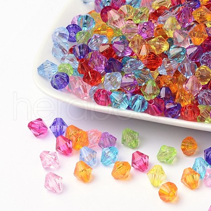 Faceted Bicone Transparent Acrylic Beads DBB8mm-1