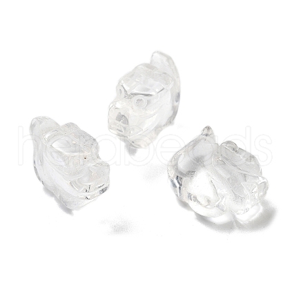 Natural Quartz Crystal Carved Half Hole Beads G-K367-02E-1