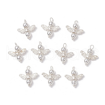 10Pcs Electroplated Synthetic Non-magnetic Hematite Beaded Angel Charms PALLOY-JF03636-01-1