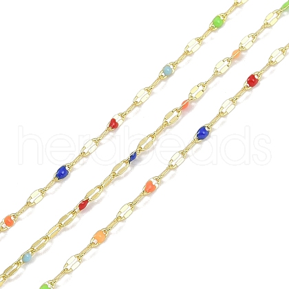 Rack Plating Brass Dapped Chains AJEW-Q153-03G-02-1