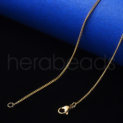 304 Stainless Steel Curb Chain Necklace NJEW-S420-001B-G-1