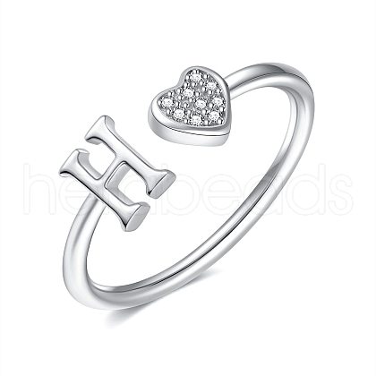 Adjustable Brass Rhinestone Cuff Rings for Women FS-WGEAD33-08-1