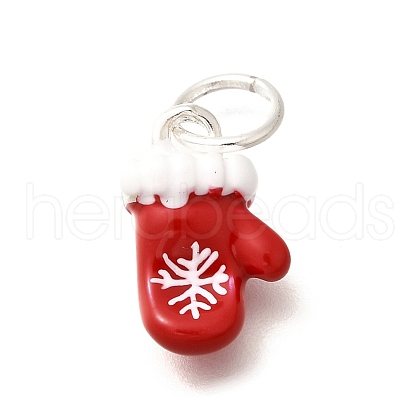 Christmas Theme Brass Enamel Charms KK-R212-15B-P-1