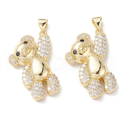 Brass Micro Pave Cubic Zirconia Pendants KK-M240-15G-1