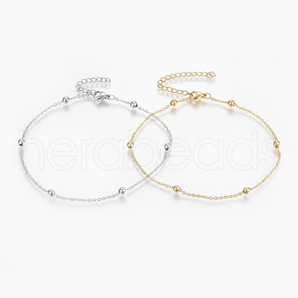 304 Stainless Steel Anklets AJEW-H013-01-1
