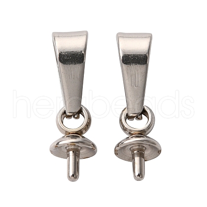 201 Stainless Steel Peg Bails Pendants X-STAS-E031-1-1