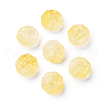 Spray Painted Transparent Glass Beads GLAA-D038-01B-1