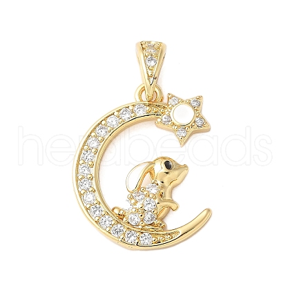 Brass Micro Pave Cubic Zirconia Pendants KK-D357-09B-G-1