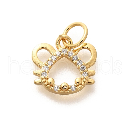 Rack Plating Brass Micro Pave Cubic Zirconia Pendants KK-H508-28G-05-1