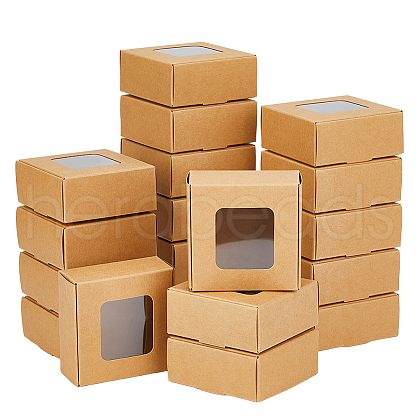 Kraft Paper Candy Storage Box CON-WH0084-90A-1
