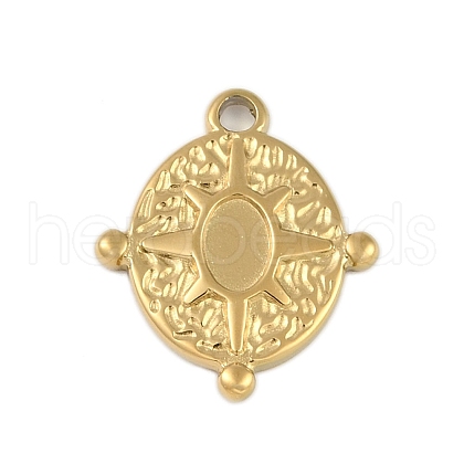 Ion Plating(IP) 304 Stainless Steel Rack Plating Pendant Cabochon Settings STAS-U019-13G-1
