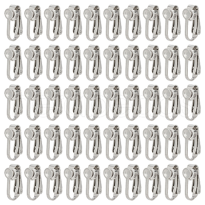 ARRICRAFT 50Pcs 304 Stainless Steel Clip-on Earring Findings STAS-AR0002-43-1