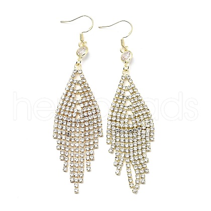 Crystal Rhinestone Rhombus Dangle Earrings EJEW-C037-08A-LG-1