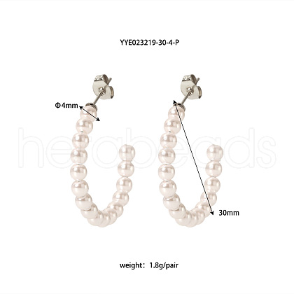Stylish Stainless Steel C-shaped Stud Earrings ON1338-8-1