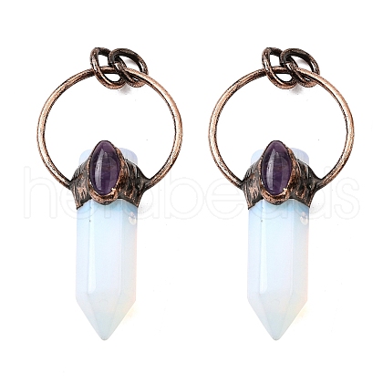 Opalite Faceted Pointed Bullet Big Pendants G-Q350-05A-1
