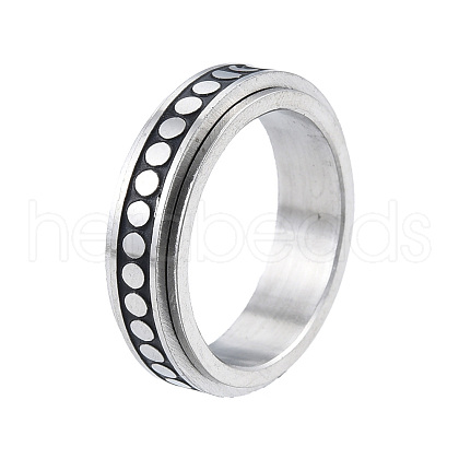 Non-Tarnish 201 Stainless Steel Moon Phase Rotating Finger Ring RJEW-N043-29-1