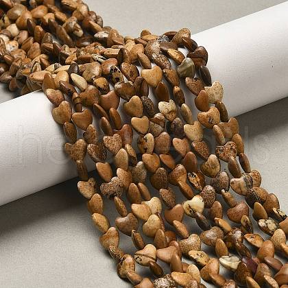 Natural Picture Jasper Beads Strands G-P575-C08-6mm-1