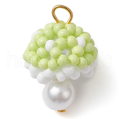 Seed Beads Beaded Charms PALLOY-MZ00332-02-1