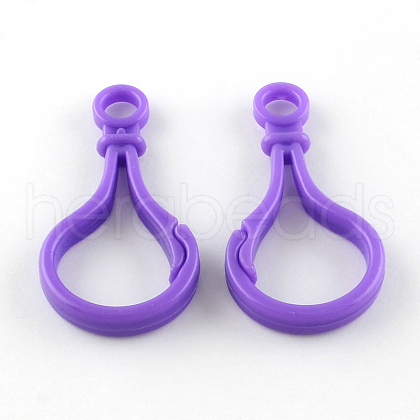 Opaque Solid Color Bulb Shaped Plastic Push Gate Snap Keychain Clasp Findings KY-R006-12-1