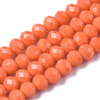 Opaque Solid Color Glass Beads Strands EGLA-A034-P6mm-D20-1