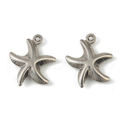304 Stainless Steel Pendants. Starfish Charm STAS-A190-03P-1