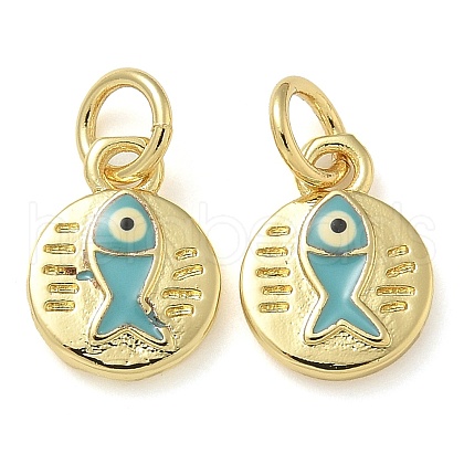 Rack Plating Brass Enamel Charms KK-K392-06G-1