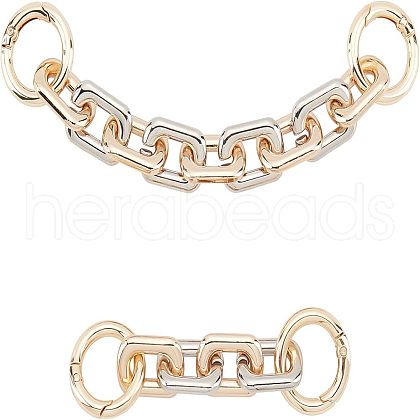 CHGCRAFT 2Pcs 2 Style Zinc Alloy Purse Extender Chains FIND-CA0003-17-1