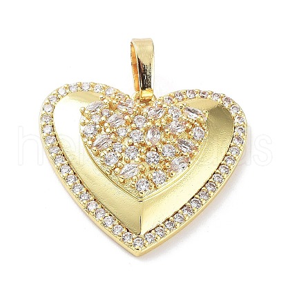 Rack Plating Brass Micro Pave Cubic Zirconia Pendants KK-P247-05G-1