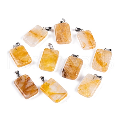 Natural Yellow Hematoid Quartz Pendants G-Q172-01P-1
