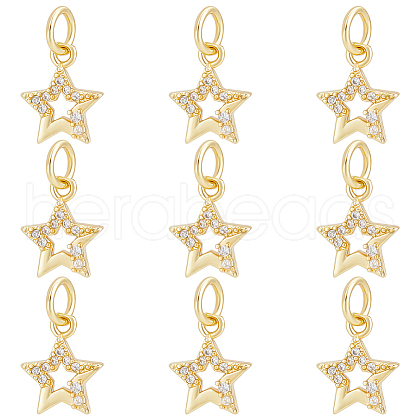 Beebeecraft 14Pcs Brass Micro Pave Cubic Zirconia Charms ZIRC-BBC0002-21-1