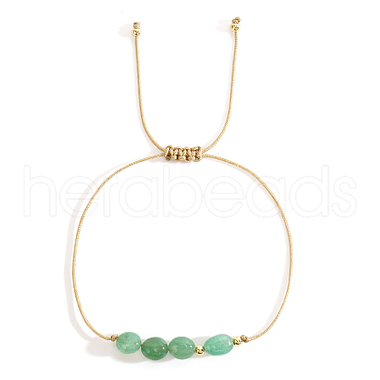 Adjustable Natural Green Aventurine Braided Bead Bracelets DH2886-6-1